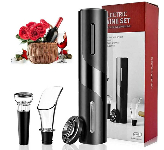 🍷Prestivino ™ — Ouvre-bouteille électrique 3-en-1 | Coffret prestige