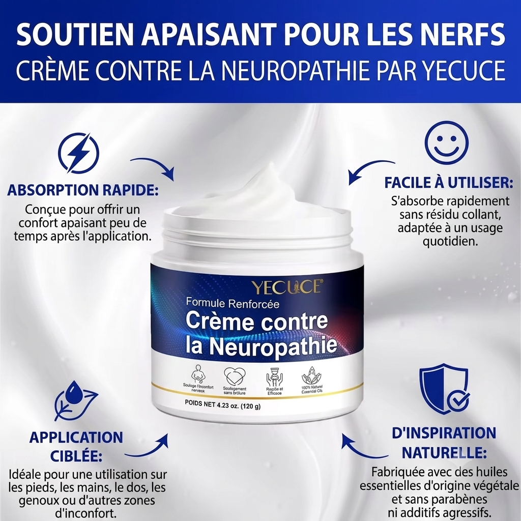 Crème anti-douleur, soulagement des nerfs et douleurs articulaires.
